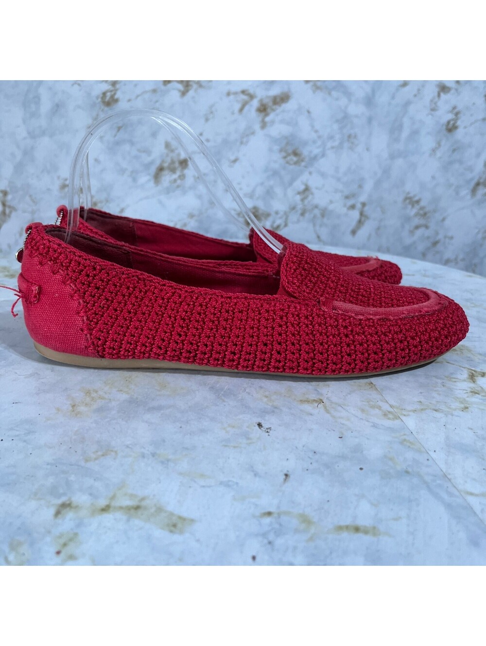 The Sak Lisa Women's Size 8.5 Shoes Red Brown Comfort Crochet Fashion Flats